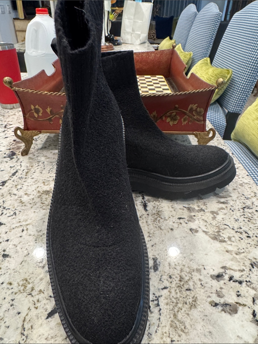 Sofft Black Knit Ankle Booties